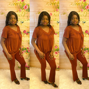 Comfy Two Piece Set (DK Rust)