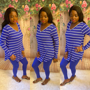 Alice Stripe Set ( Bright Blue)