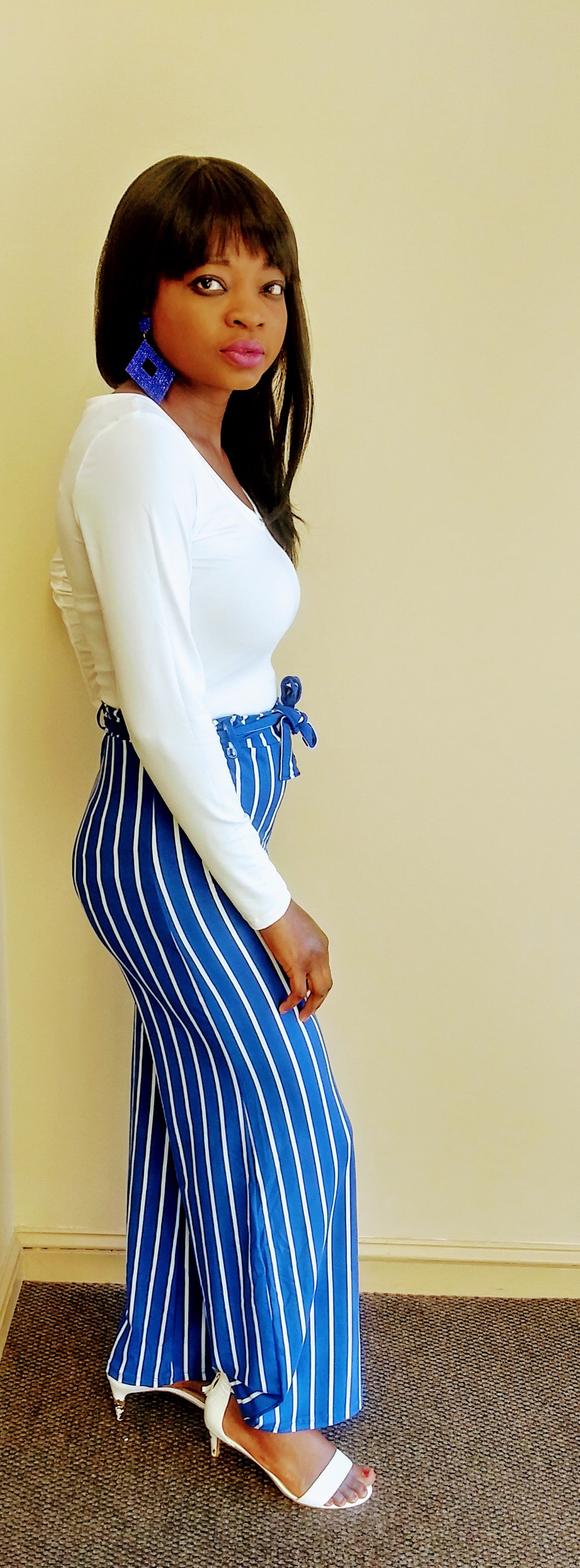 Lizzy Royal Blue Stripe Set