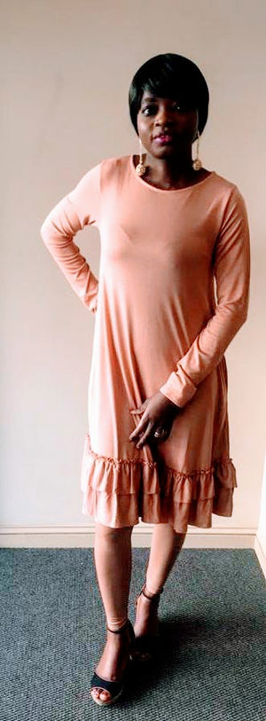 Ruffle Camel Dress Set