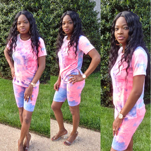 Chill Vibe Pink Tie Dye Set