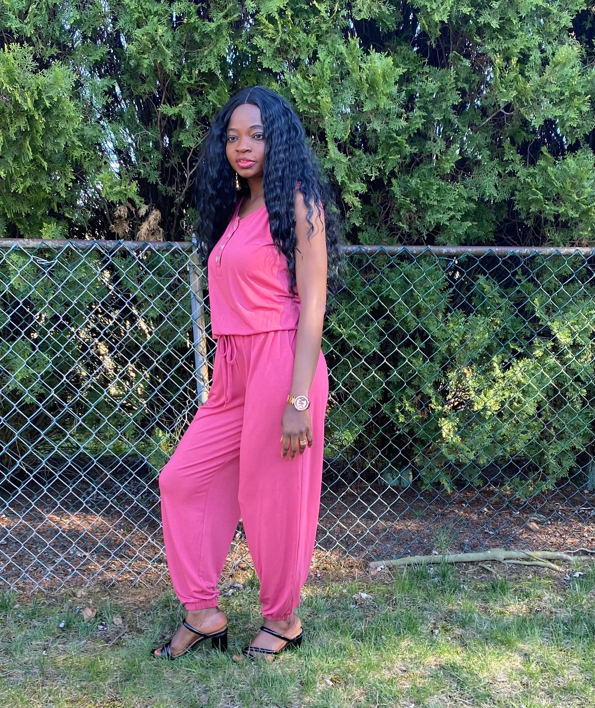 Grab and Go Jumpsuit (Rose)