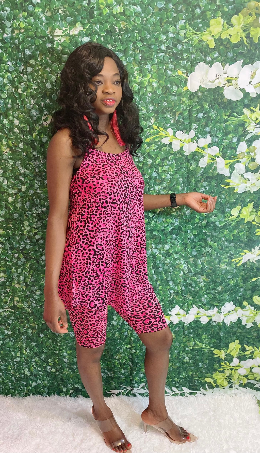 Leopard Cami Set ( Pink)