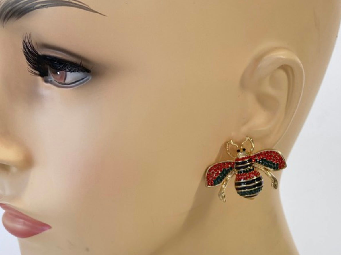 Rhinestone Pearl Earrings