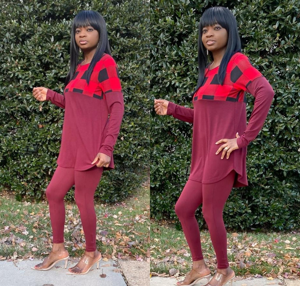 Evelyn Set ( DK Burgundy)