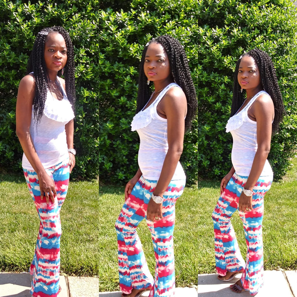 Blue/Red Palazzo Pants